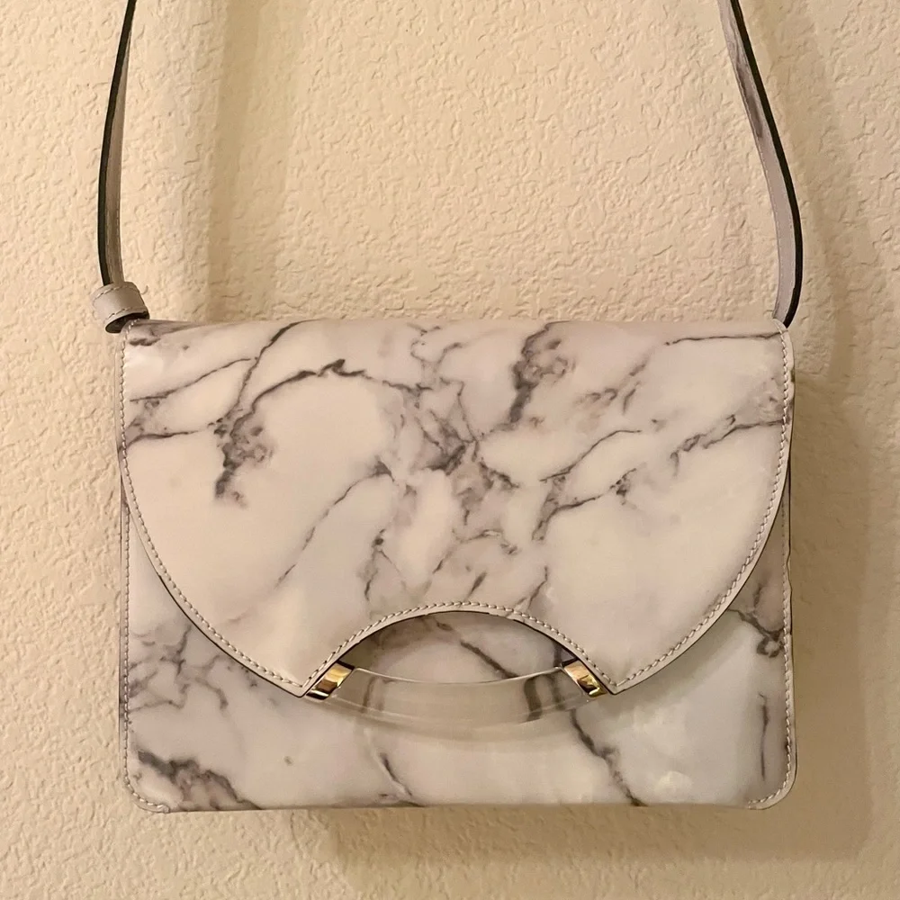 EUC Charlotte Olympia Newman Marble Leather Crossbody/Shoulder Bag & Comb Set - Picture 4 of 16